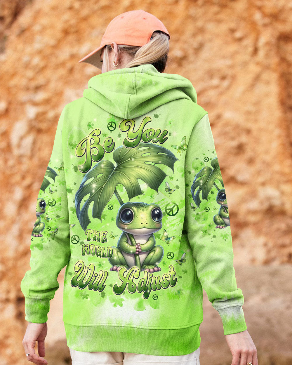 BE YOU THE WORLD WILL ADJUST FROG ALL OVER PRINT - TLPQ0908245
