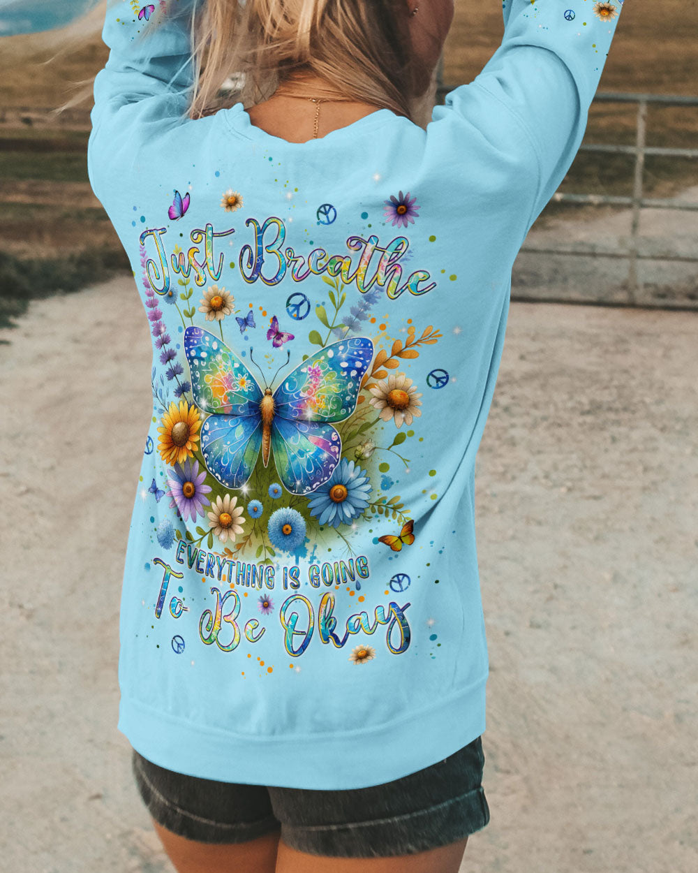 JUST BREATHE BUTTERFLY ALL OVER PRINT - TLPQ1007242