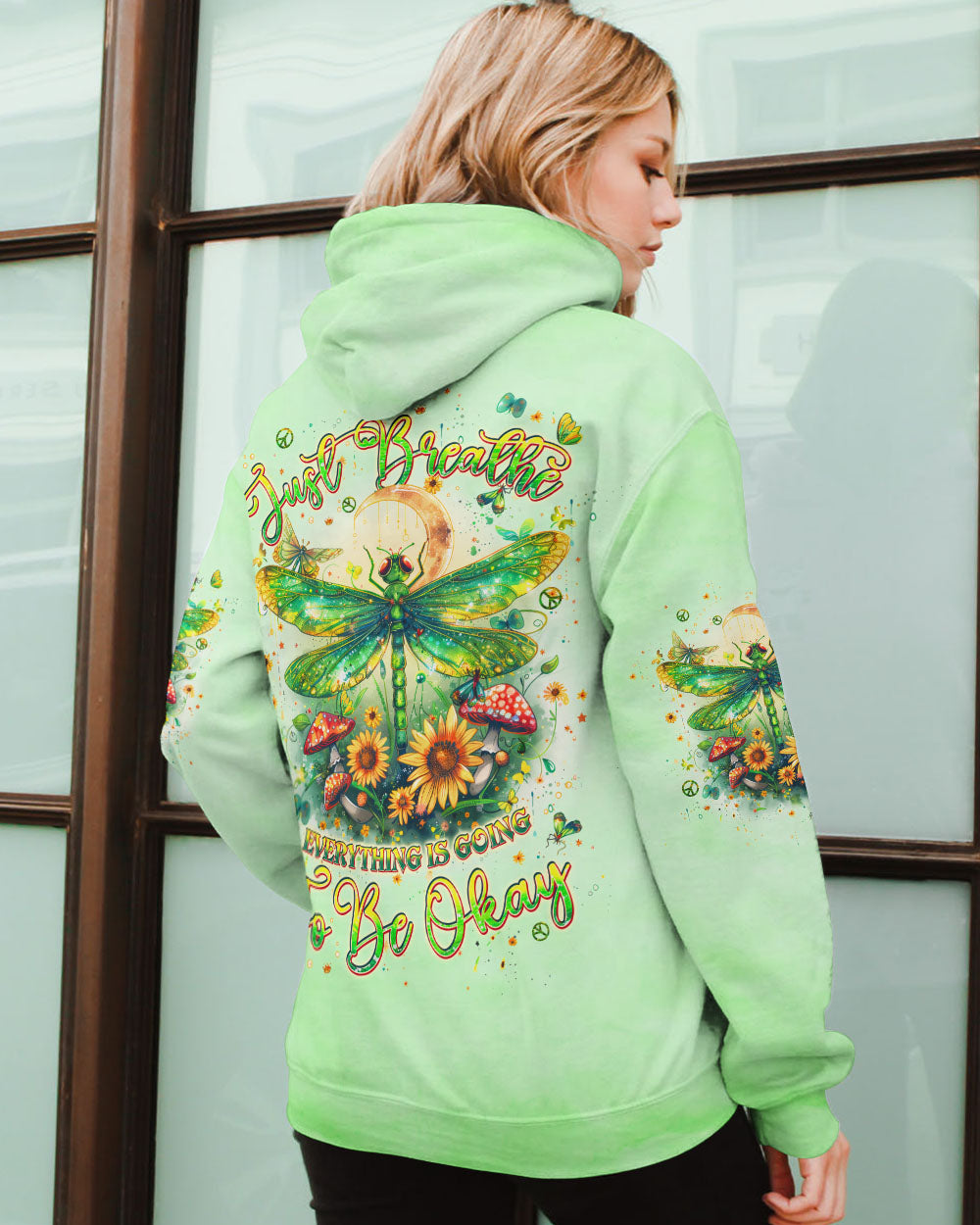 JUST BREATHE DRAGONFLY ALL OVER PRINT - TLPQ1009244