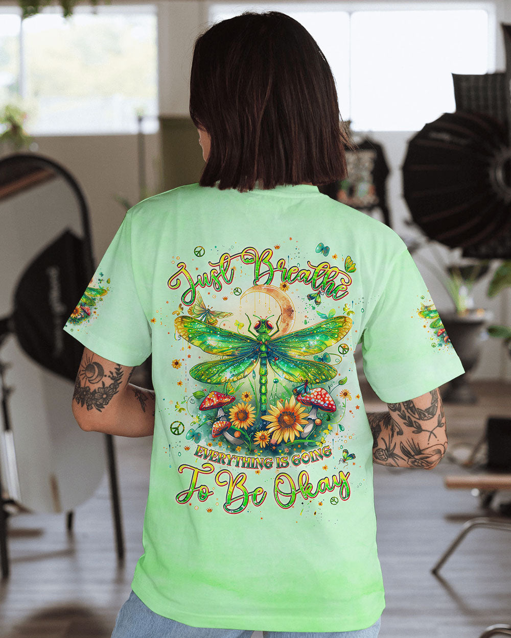 JUST BREATHE DRAGONFLY ALL OVER PRINT - TLPQ1009244