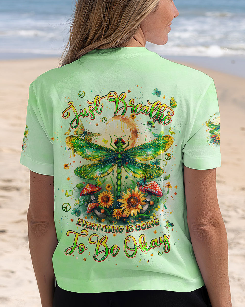 JUST BREATHE DRAGONFLY ALL OVER PRINT - TLPQ1009244