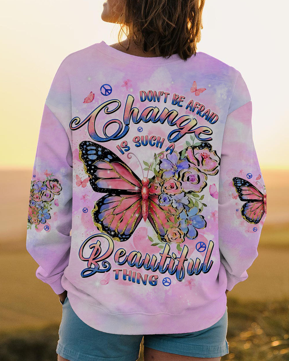 CHANGE IS SUCH A BEAUTIFUL THING BUTTERFLY ALL OVER PRINT - TLPQ1010243