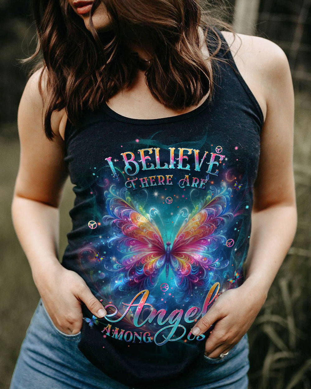 I BELIEVE THERE ARE ANGELS AMONG US BUTTERFLY ALL OVER PRINT - TLPQ1304241