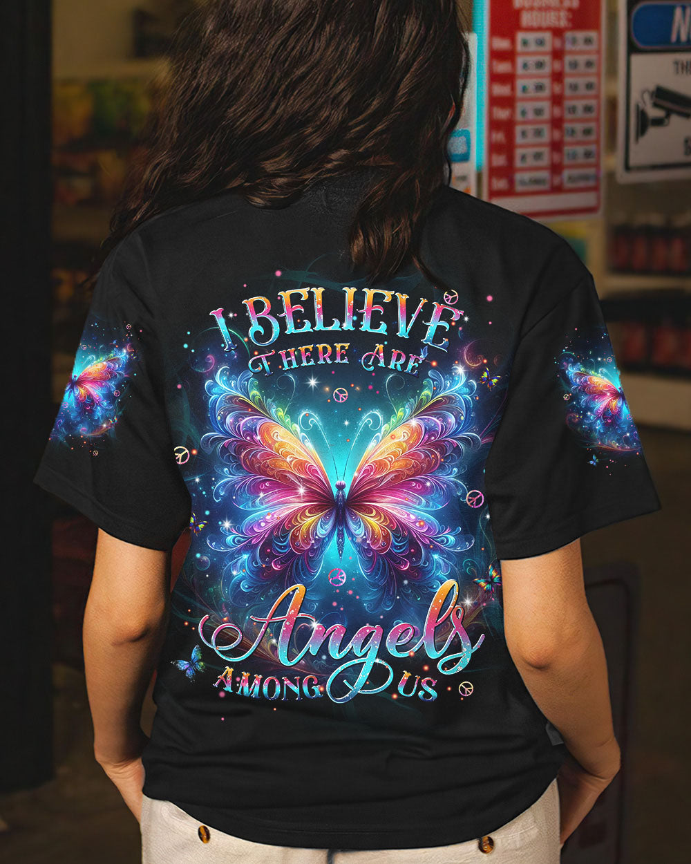 I BELIEVE THERE ARE ANGELS AMONG US BUTTERFLY ALL OVER PRINT - TLPQ1304241
