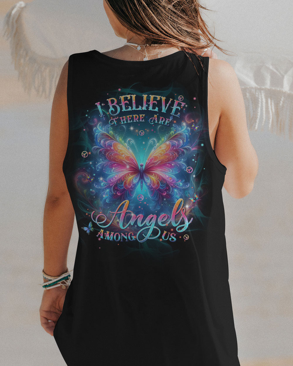 I BELIEVE THERE ARE ANGELS AMONG US BUTTERFLY ALL OVER PRINT - TLPQ1304241