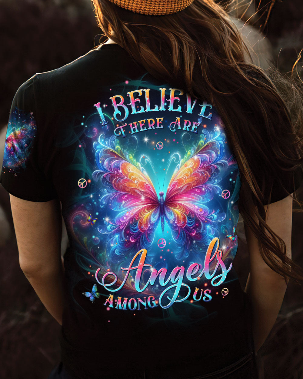 I BELIEVE THERE ARE ANGELS AMONG US BUTTERFLY ALL OVER PRINT - TLPQ1304241