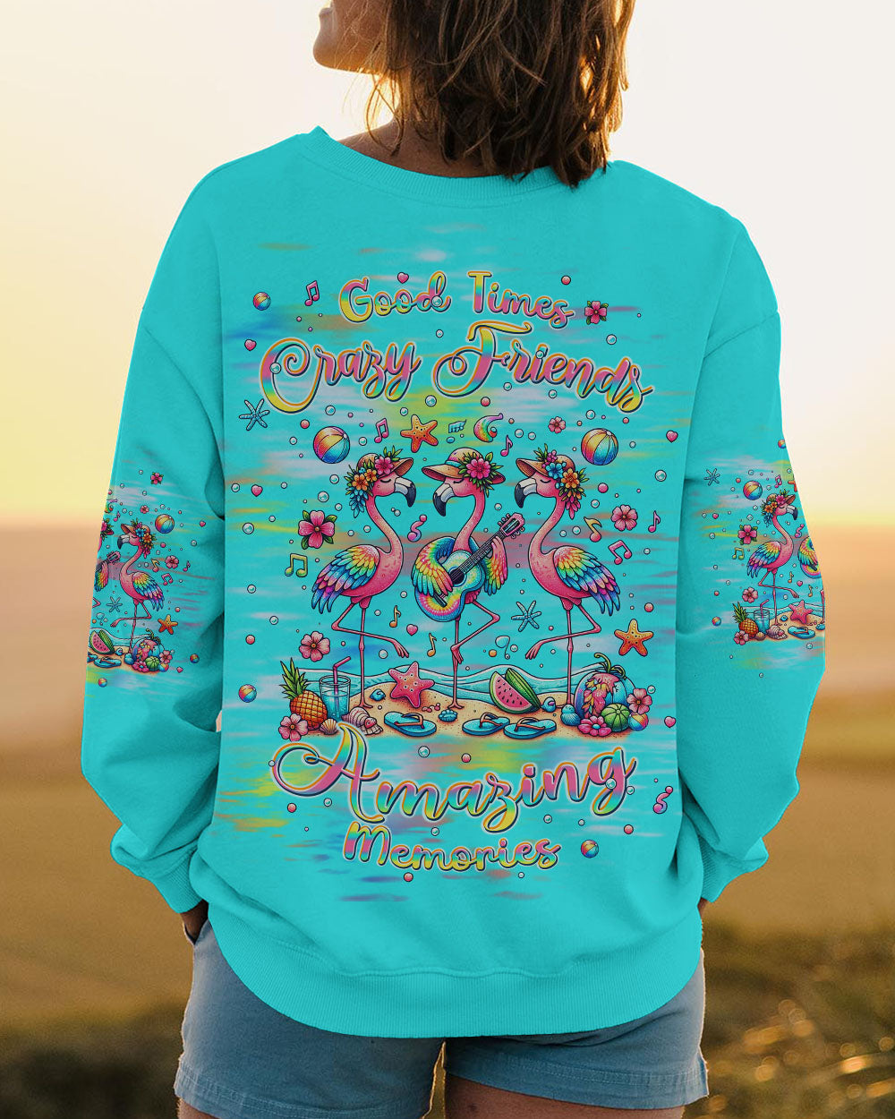 GOOD TIMES CRAZY FRIEND FLAMINGO ALL OVER PRINT - TLPQ1306242