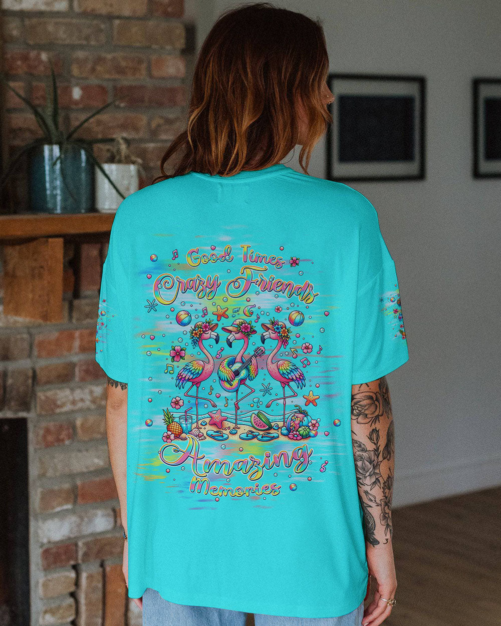 GOOD TIMES CRAZY FRIEND FLAMINGO ALL OVER PRINT - TLPQ1306242