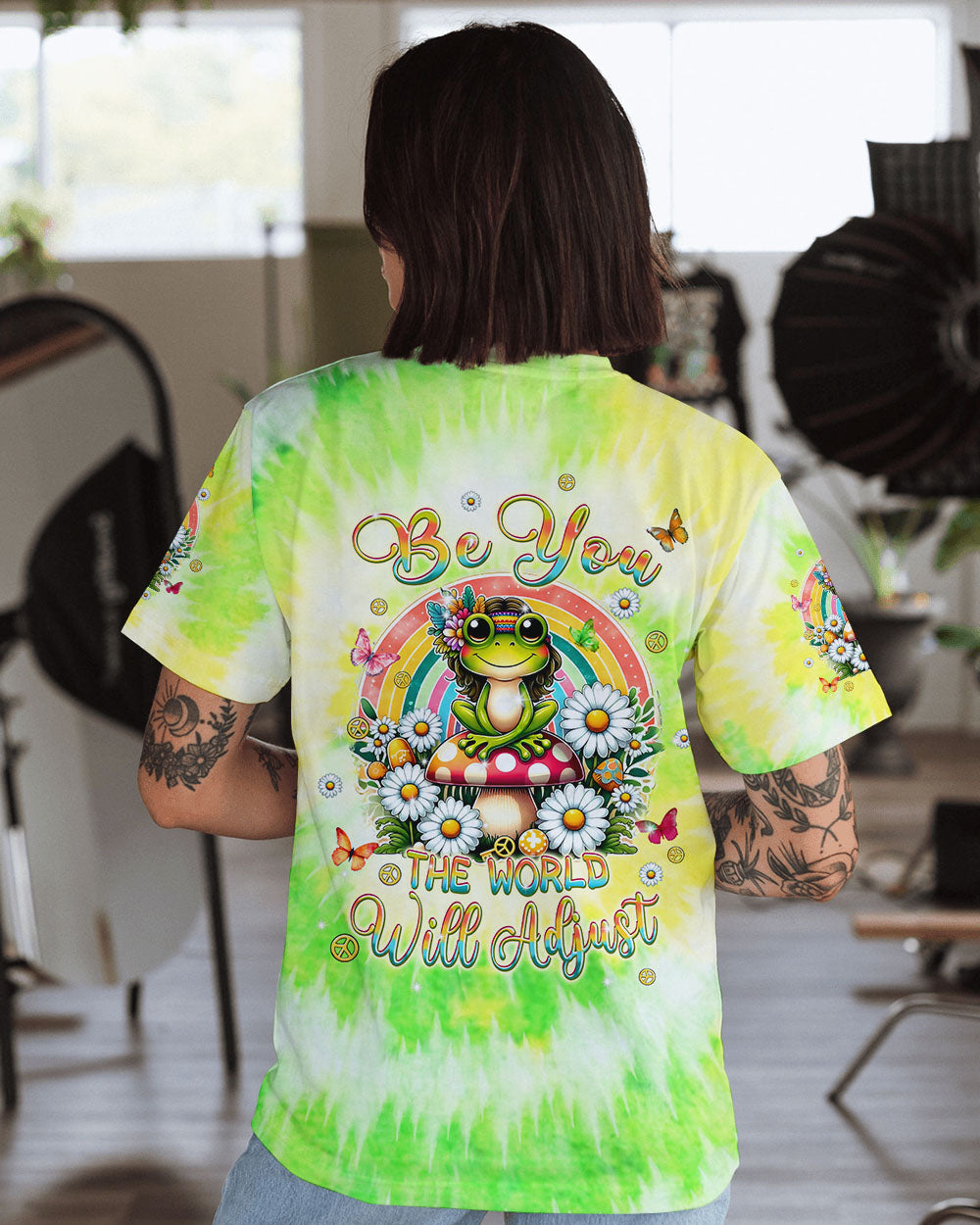 BE YOU THE WORLD WILL ADJUST FROG ALL OVER PRINT - TLPQ1406245