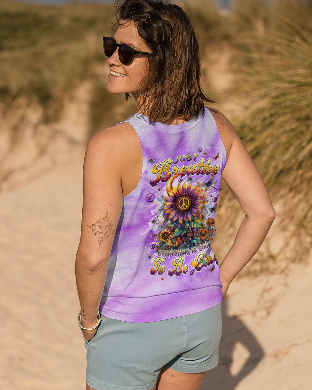 JUST BREATHE SUNFLOWER ALL OVER PRINT - TLPQ1508241