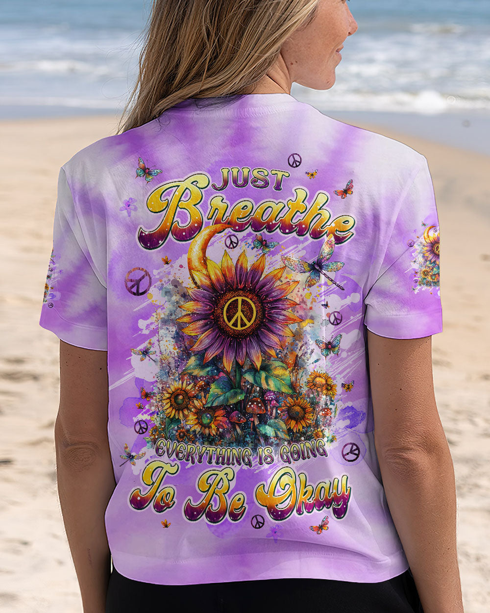 JUST BREATHE SUNFLOWER ALL OVER PRINT - TLPQ1508241