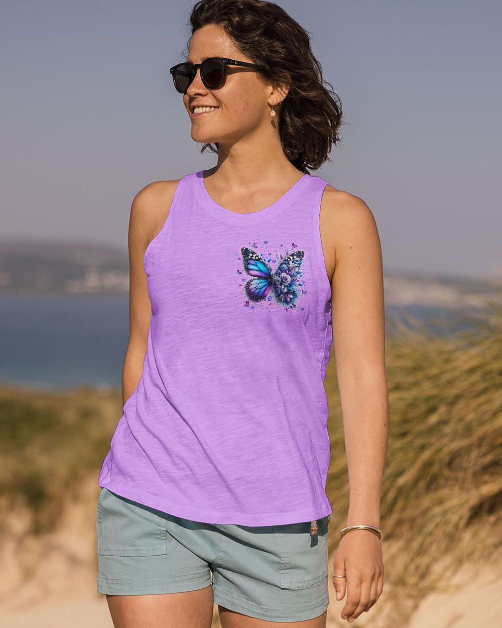 JUST BREATHE BUTTERFLY FLOWER ALL OVER PRINT - TLPQ1604241