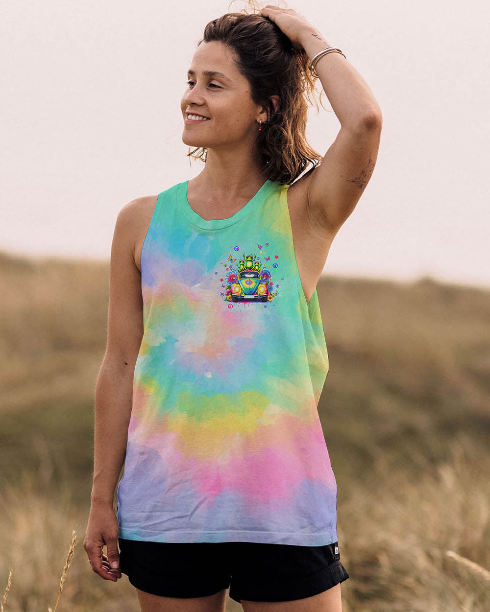 RUNNING AGAINST THE WIND FROG ALL OVER PRINT - TLPQ1704244