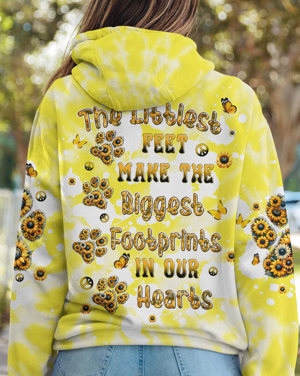 THE LITTLEST FEET DOG PAW SUNFLOWER ALL OVER PRINT - TLPQ1806241