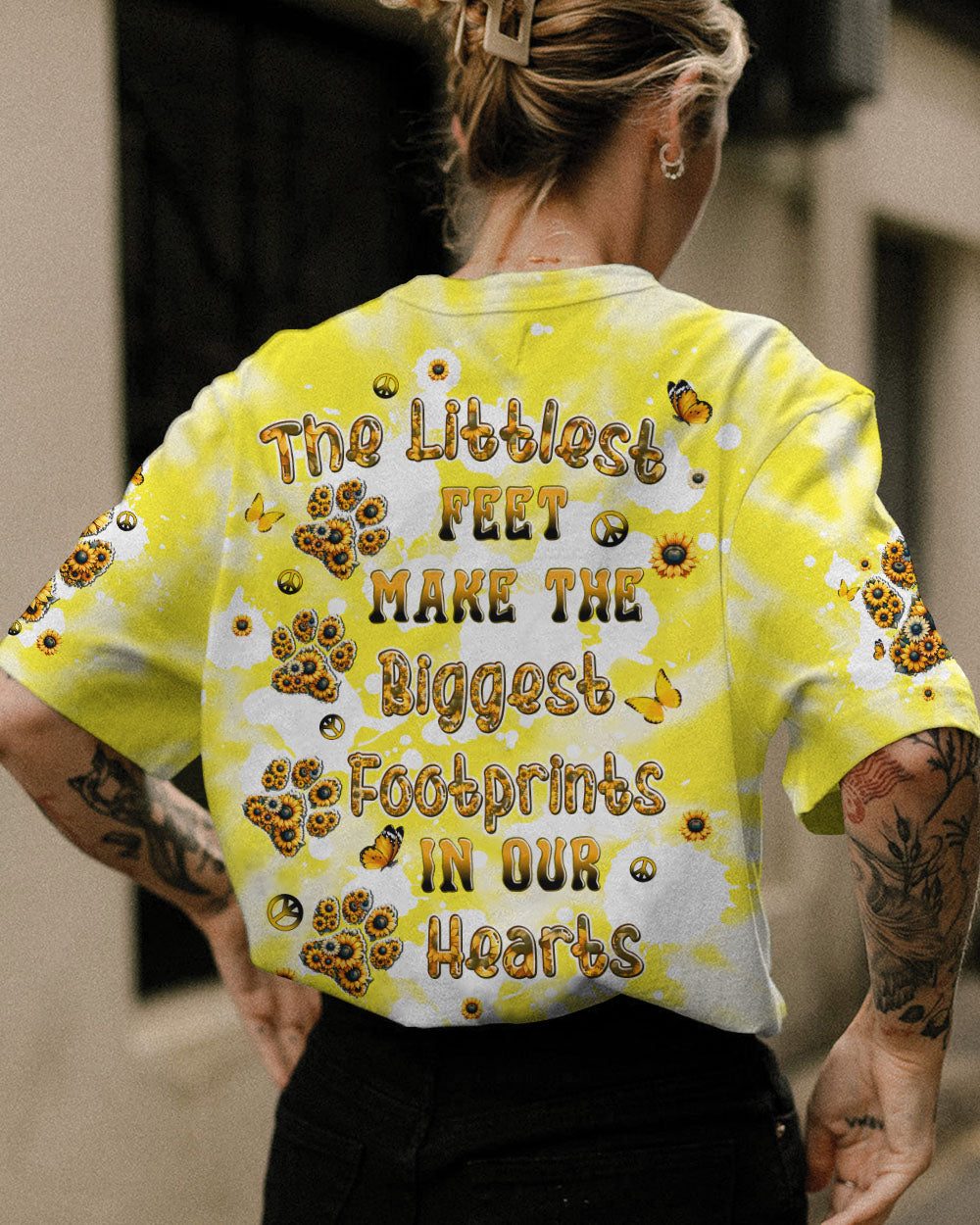 THE LITTLEST FEET DOG PAW SUNFLOWER ALL OVER PRINT - TLPQ1806241