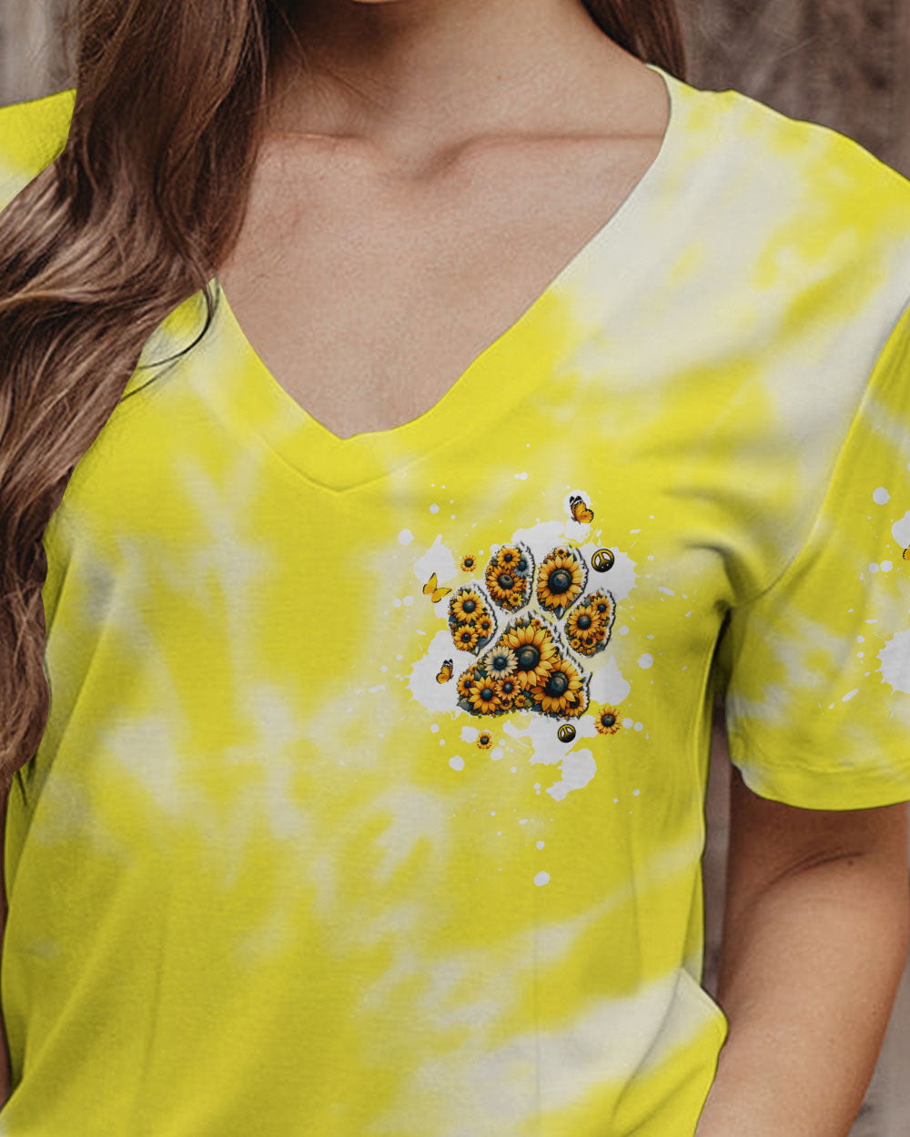 THE LITTLEST FEET DOG PAW SUNFLOWER ALL OVER PRINT - TLPQ1806241