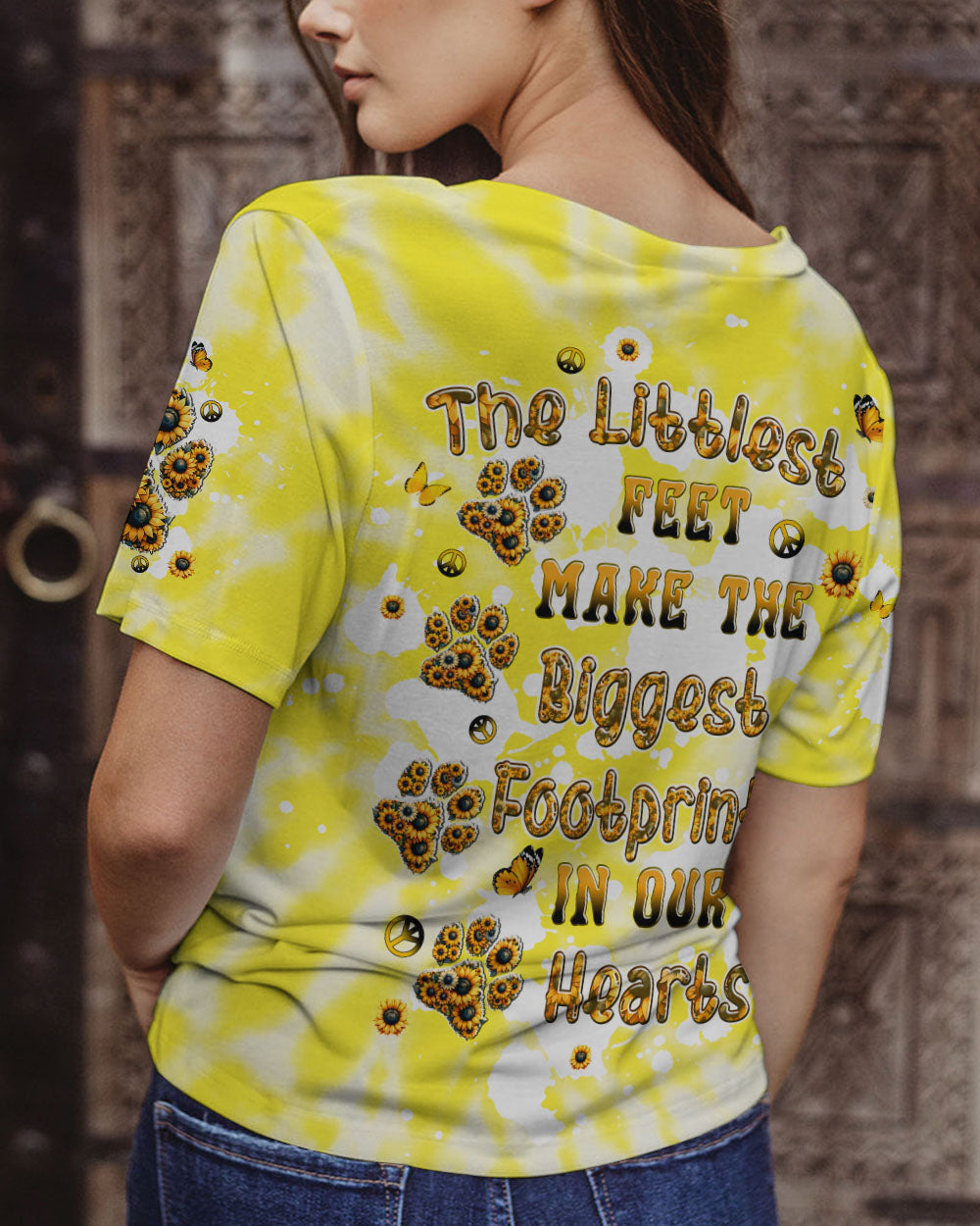 THE LITTLEST FEET DOG PAW SUNFLOWER ALL OVER PRINT - TLPQ1806241