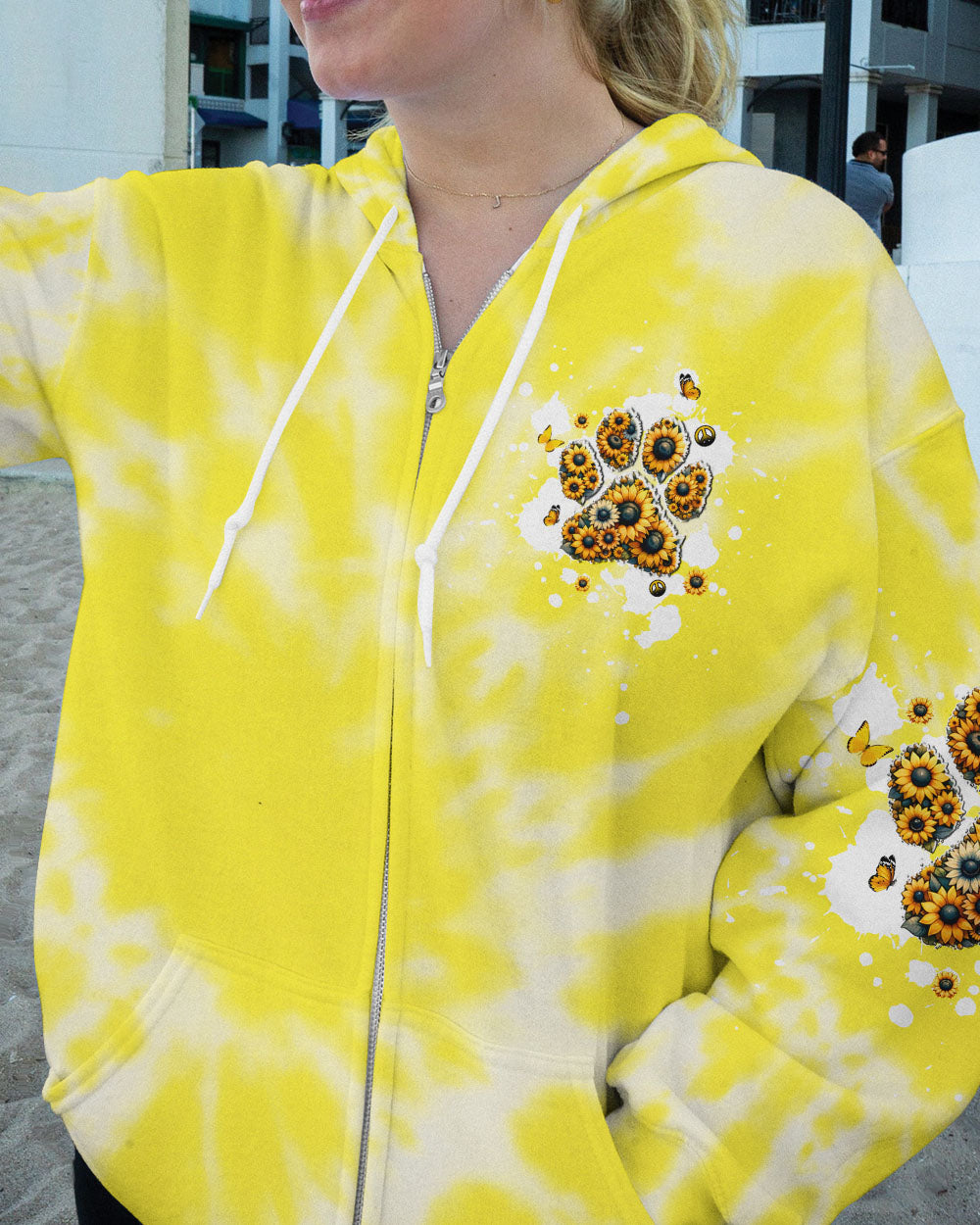 THE LITTLEST FEET DOG PAW SUNFLOWER ALL OVER PRINT - TLPQ1806241
