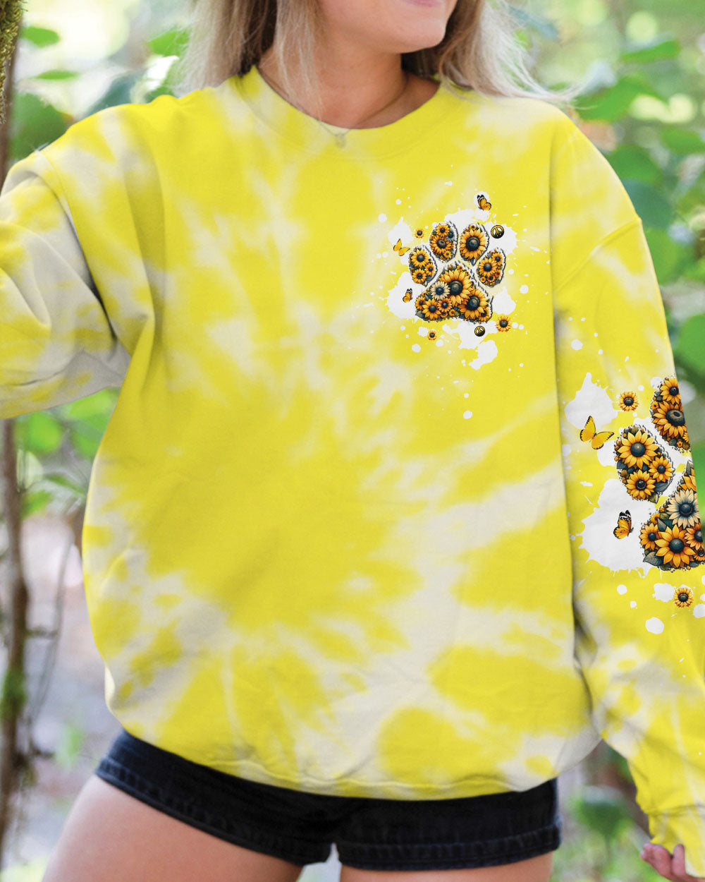 THE LITTLEST FEET DOG PAW SUNFLOWER ALL OVER PRINT - TLPQ1806241