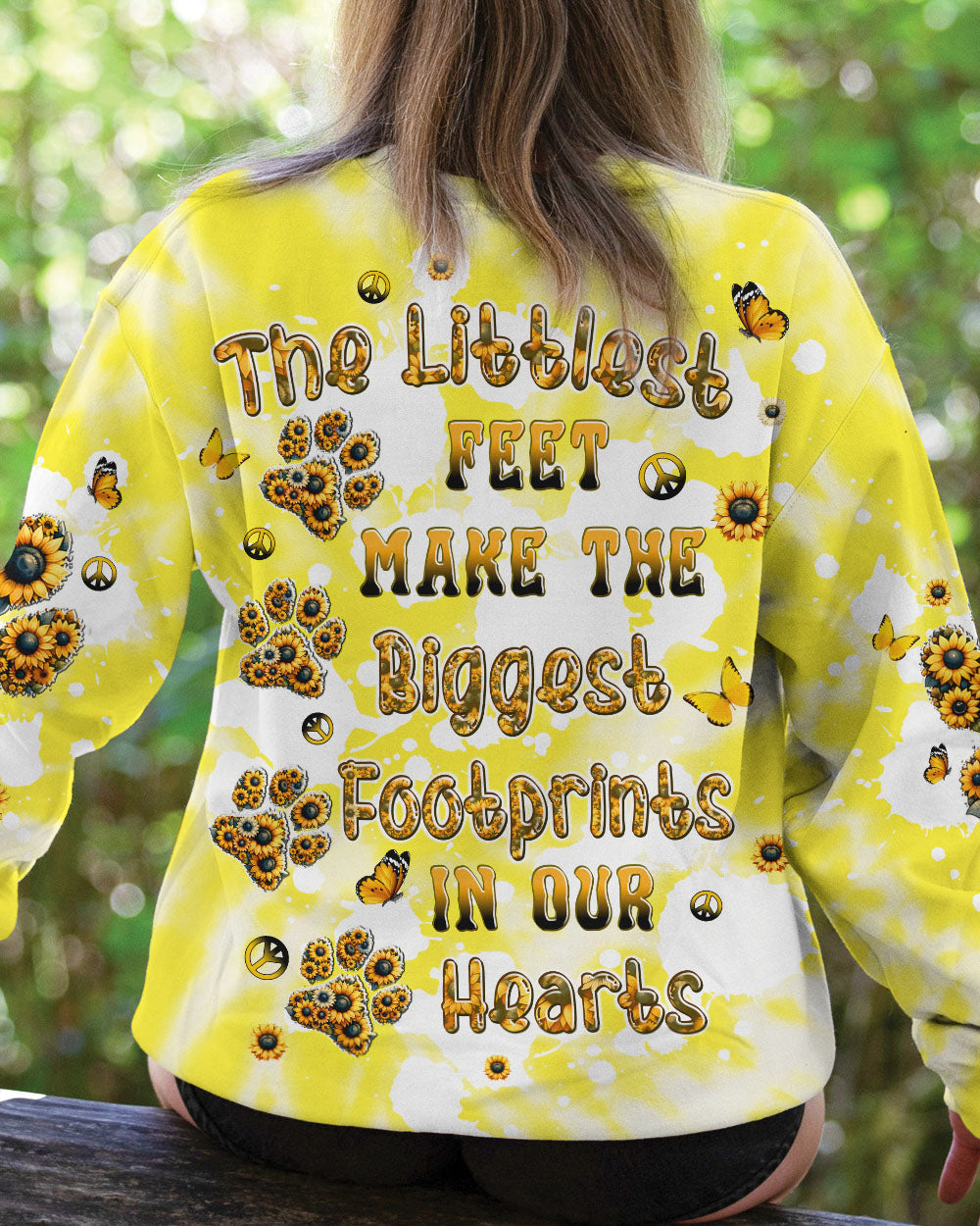 THE LITTLEST FEET DOG PAW SUNFLOWER ALL OVER PRINT - TLPQ1806241