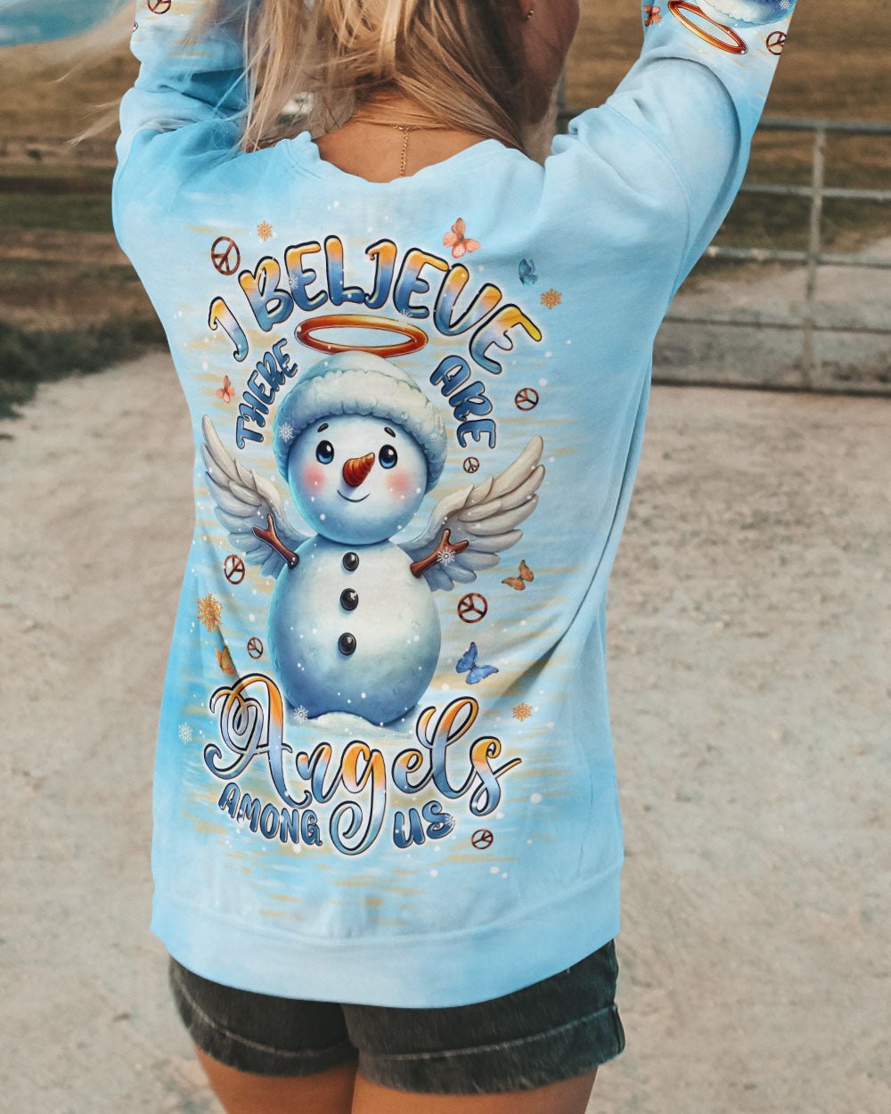I BELIEVE THERE ARE ANGELS AMONG US CHRISTMAS ALL OVER PRINT - TLPQ1810244