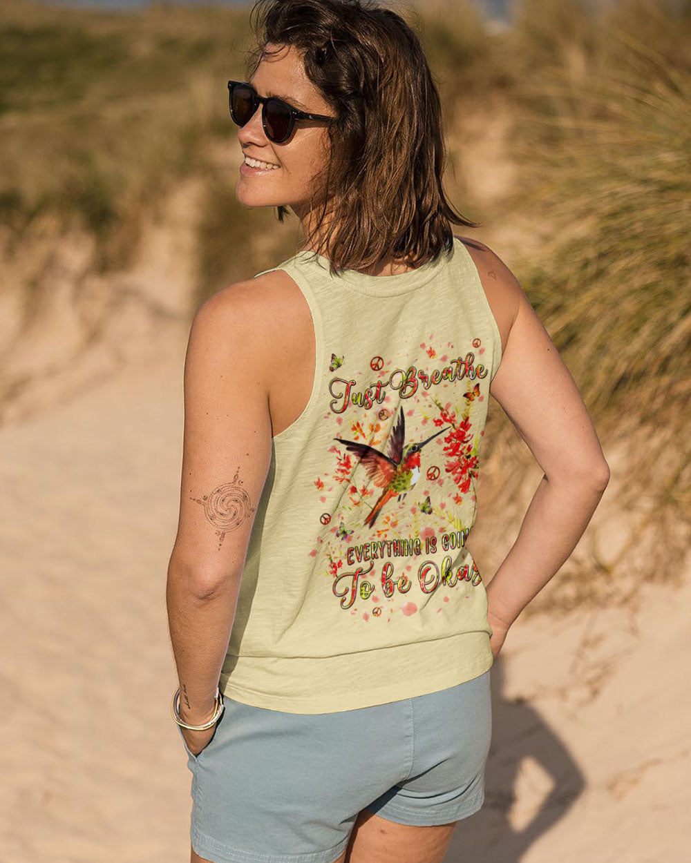 JUST BREATHE HUMMINGBIRD ALL OVER PRINT - TLPQ2204241