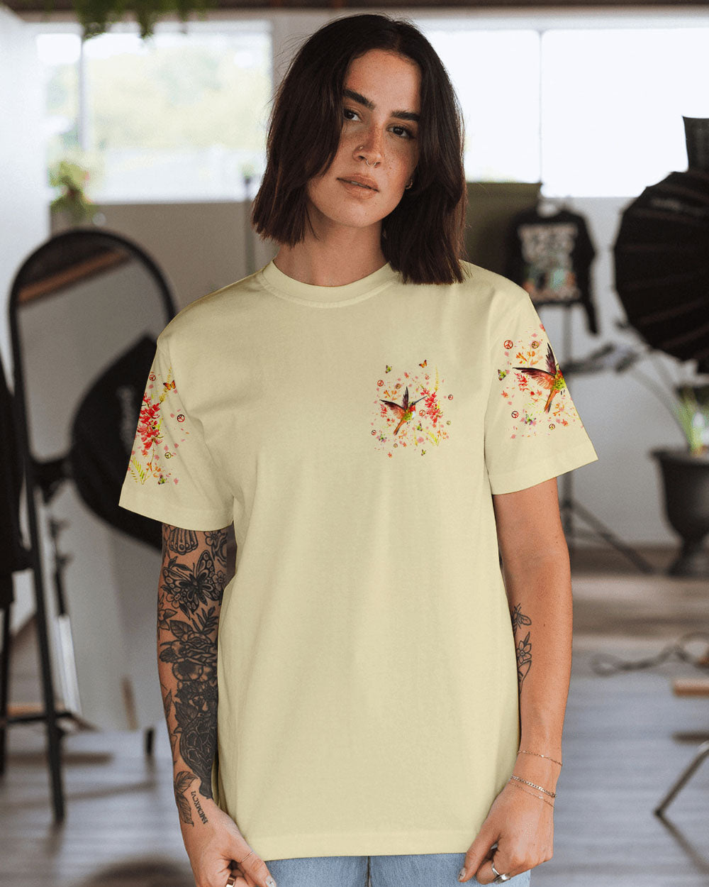 JUST BREATHE HUMMINGBIRD ALL OVER PRINT - TLPQ2204241