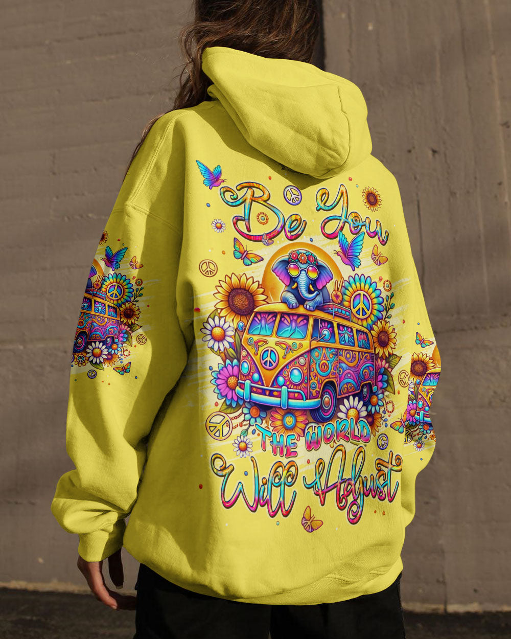 BE YOU THE WORLD WILL ADJUST ELEPHANT BUS ALL OVER PRINT - TLPQ2208243