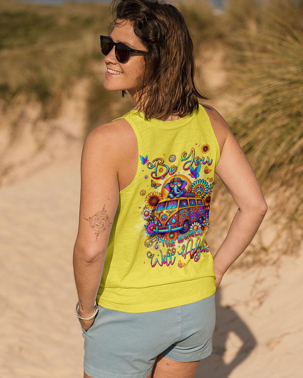 BE YOU THE WORLD WILL ADJUST ELEPHANT BUS ALL OVER PRINT - TLPQ2208243