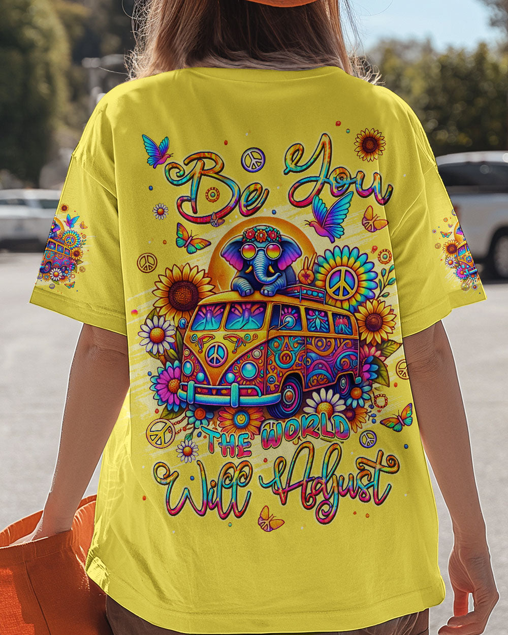 BE YOU THE WORLD WILL ADJUST ELEPHANT BUS ALL OVER PRINT - TLPQ2208243