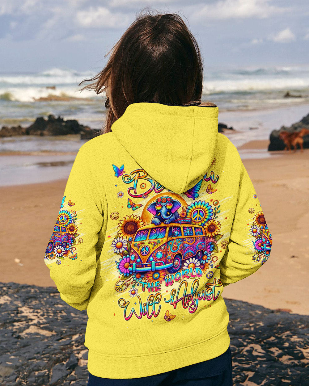 BE YOU THE WORLD WILL ADJUST ELEPHANT BUS ALL OVER PRINT - TLPQ2208243