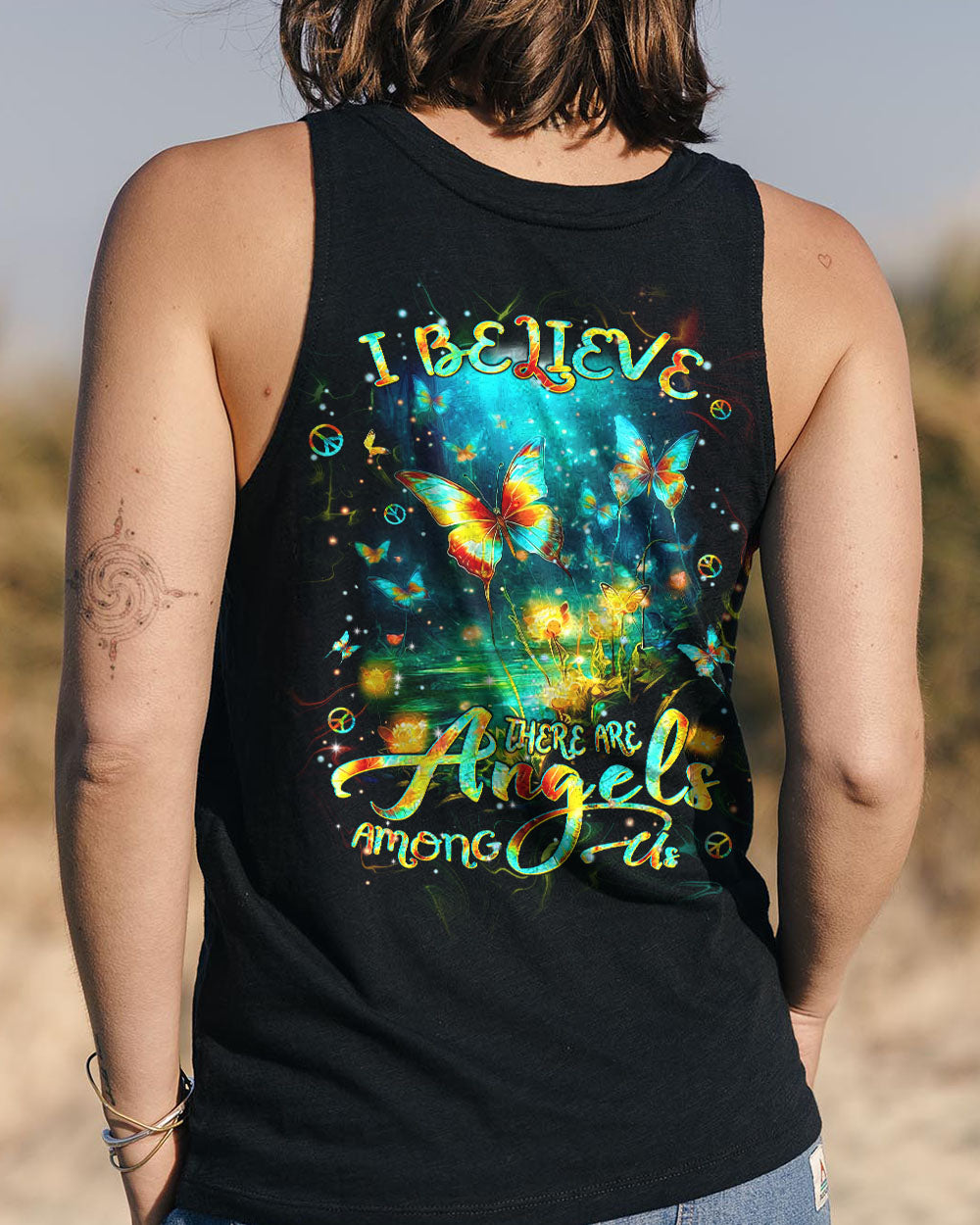 I BELIEVE THERE ARE ANGELS AMONG US BUTTERFLY ALL OVER PRINT - TLPQ2504243