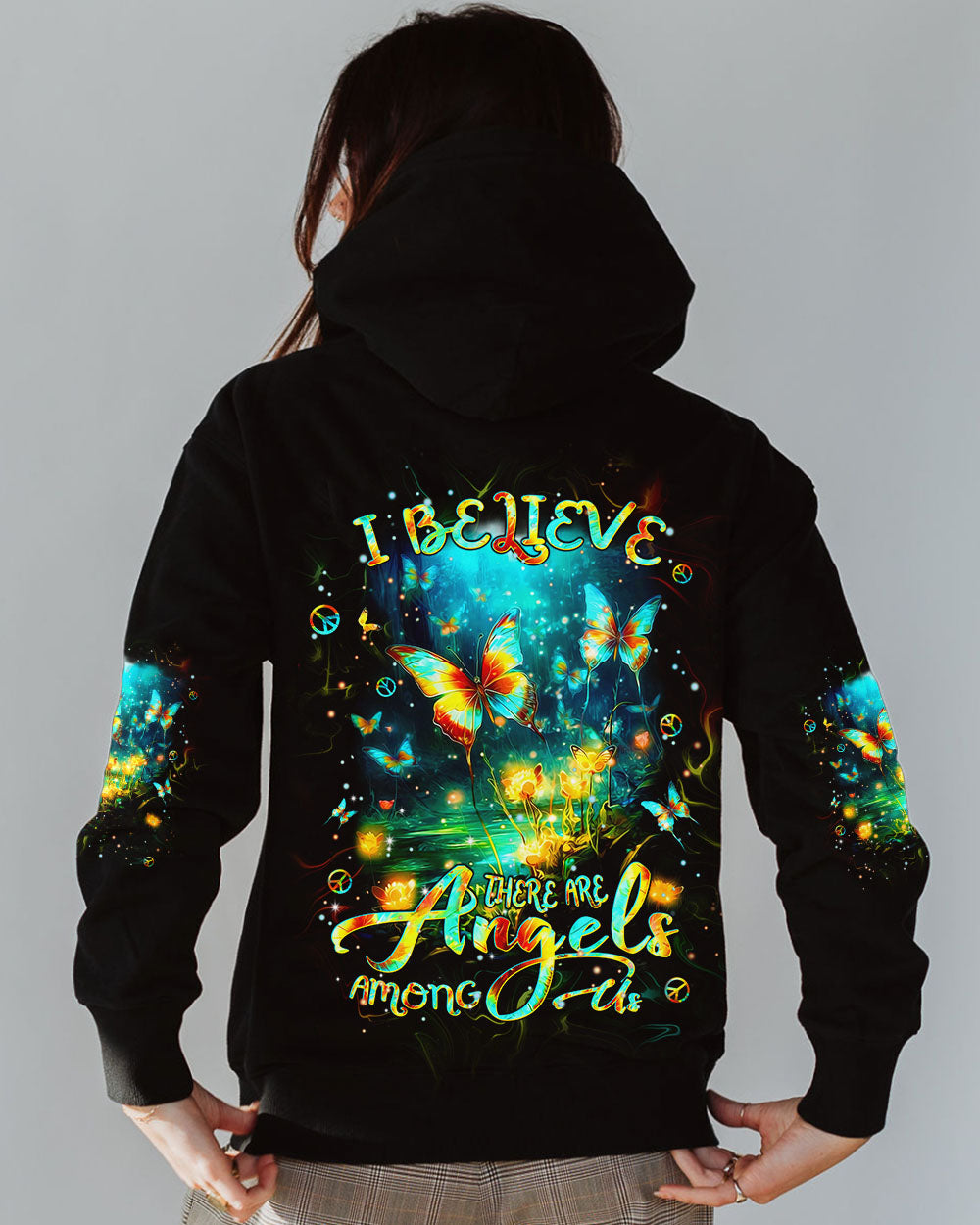 I BELIEVE THERE ARE ANGELS AMONG US BUTTERFLY ALL OVER PRINT - TLPQ2504243