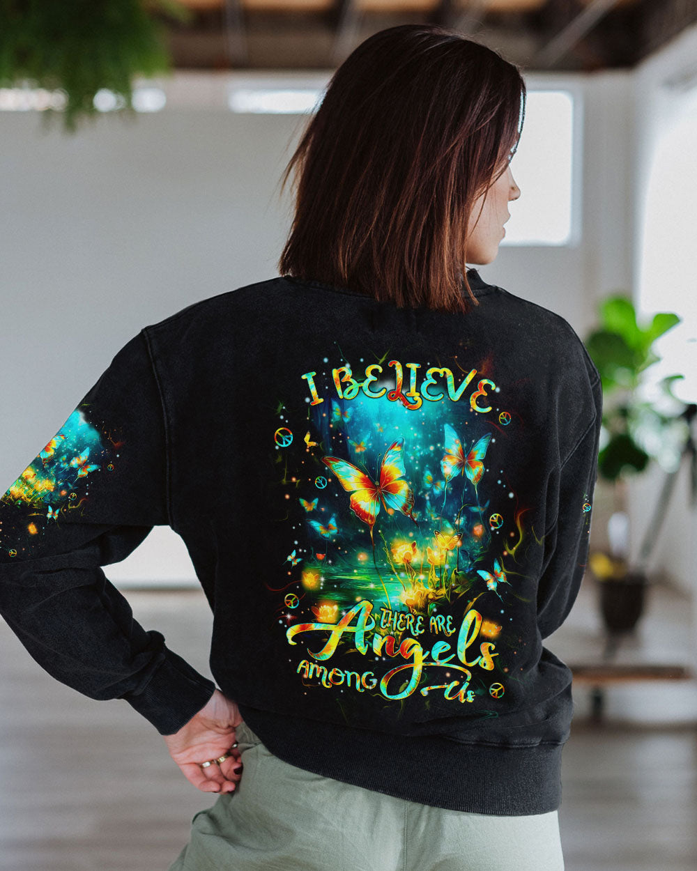 I BELIEVE THERE ARE ANGELS AMONG US BUTTERFLY ALL OVER PRINT - TLPQ2504243