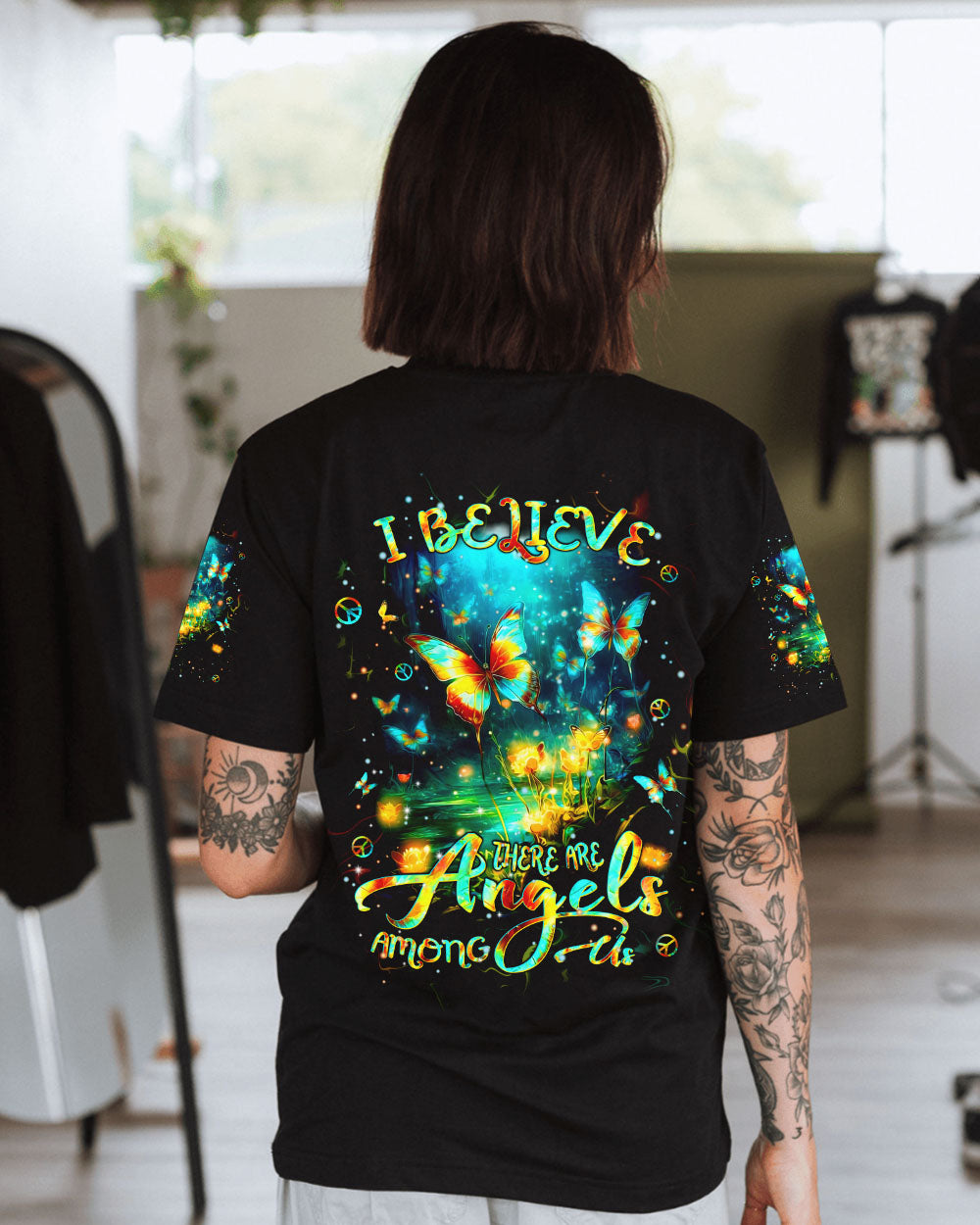 I BELIEVE THERE ARE ANGELS AMONG US BUTTERFLY ALL OVER PRINT - TLPQ2504243