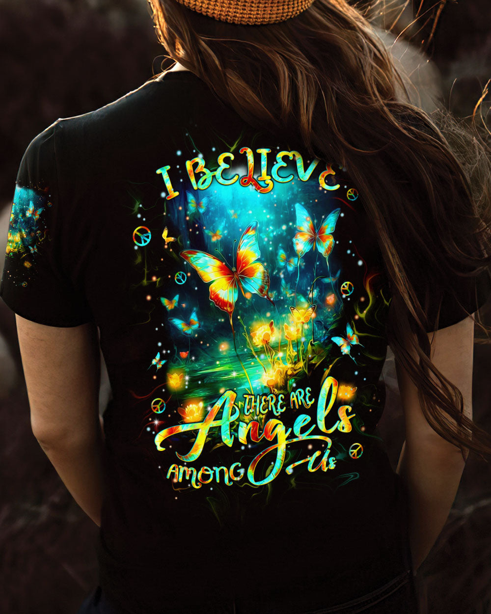 I BELIEVE THERE ARE ANGELS AMONG US BUTTERFLY ALL OVER PRINT - TLPQ2504243