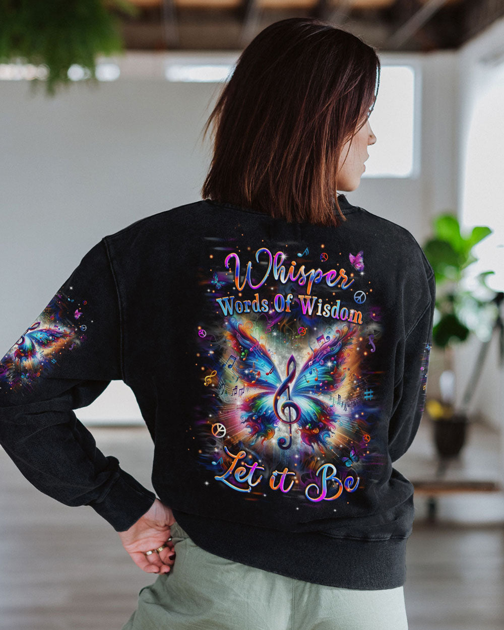 WHISPER WORDS OF WISDOM BUTTERFLY MUSIC ALL OVER PRINT - TLPQ2504244