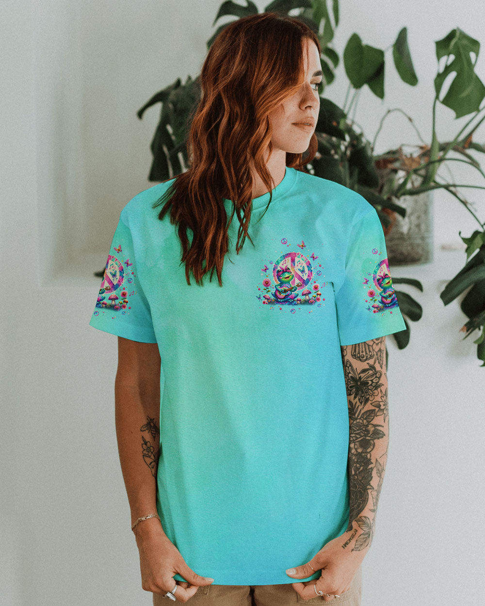 BE YOU THE WORLD WILL ADJUST FROG ALL OVER PRINT - TLPQ2506241