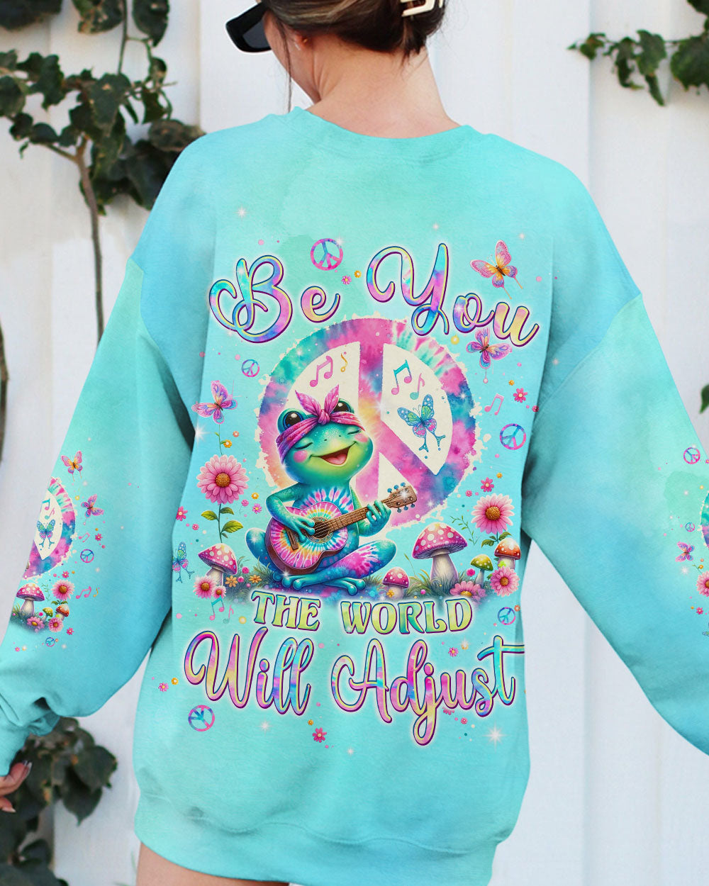 BE YOU THE WORLD WILL ADJUST FROG ALL OVER PRINT - TLPQ2506241