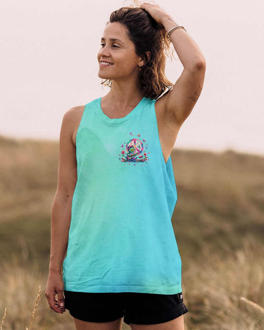 BE YOU THE WORLD WILL ADJUST FROG ALL OVER PRINT - TLPQ2506241