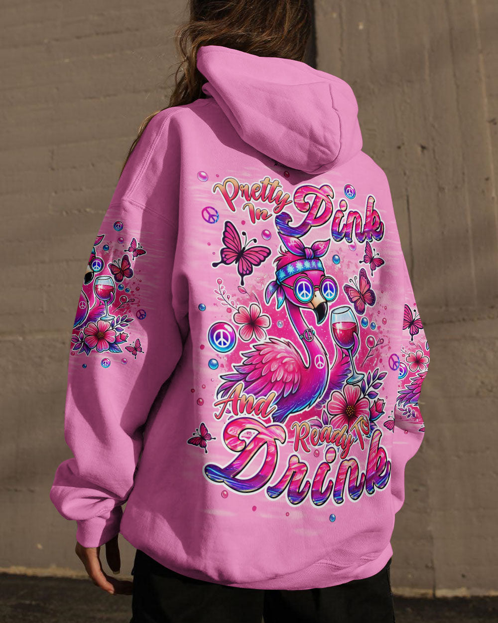 PRETTY IN PINK FLAMINGO ALL OVER PRINT - TLPQ2507242