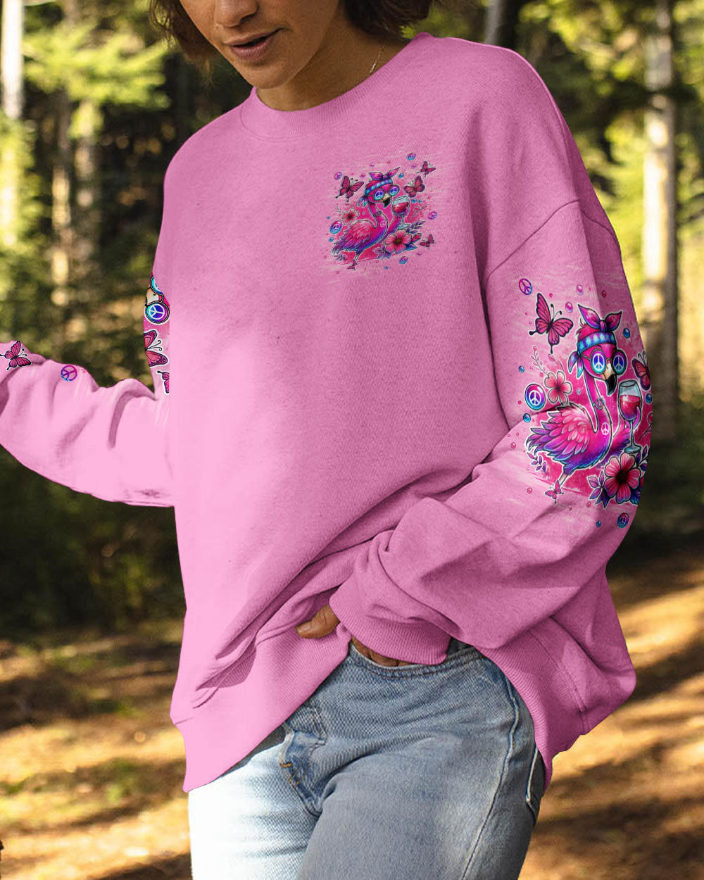 PRETTY IN PINK FLAMINGO ALL OVER PRINT - TLPQ2507242