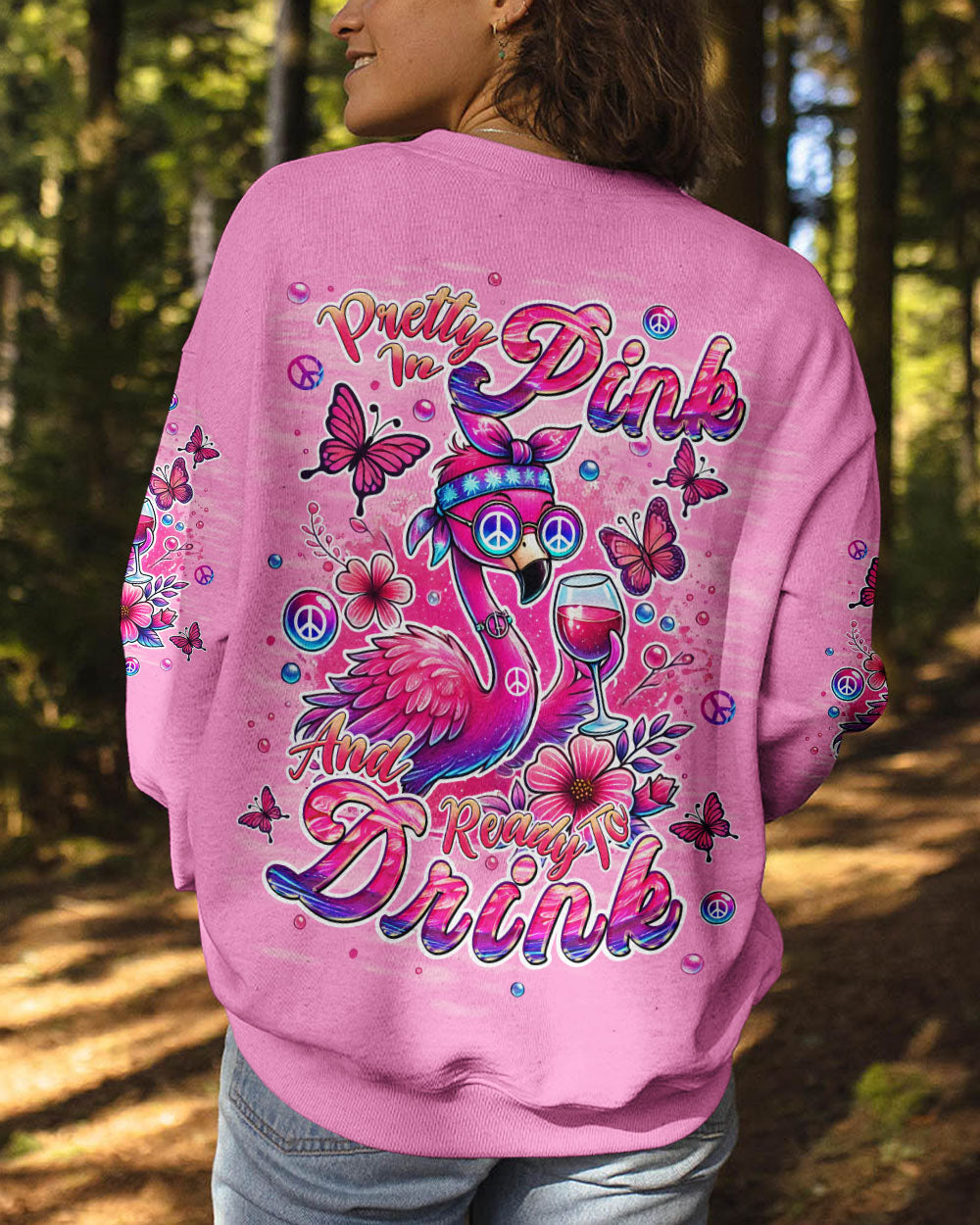 PRETTY IN PINK FLAMINGO ALL OVER PRINT - TLPQ2507242