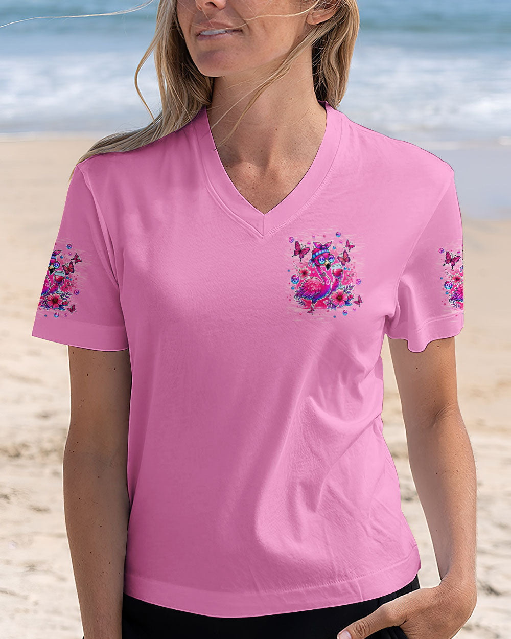 PRETTY IN PINK FLAMINGO ALL OVER PRINT - TLPQ2507242