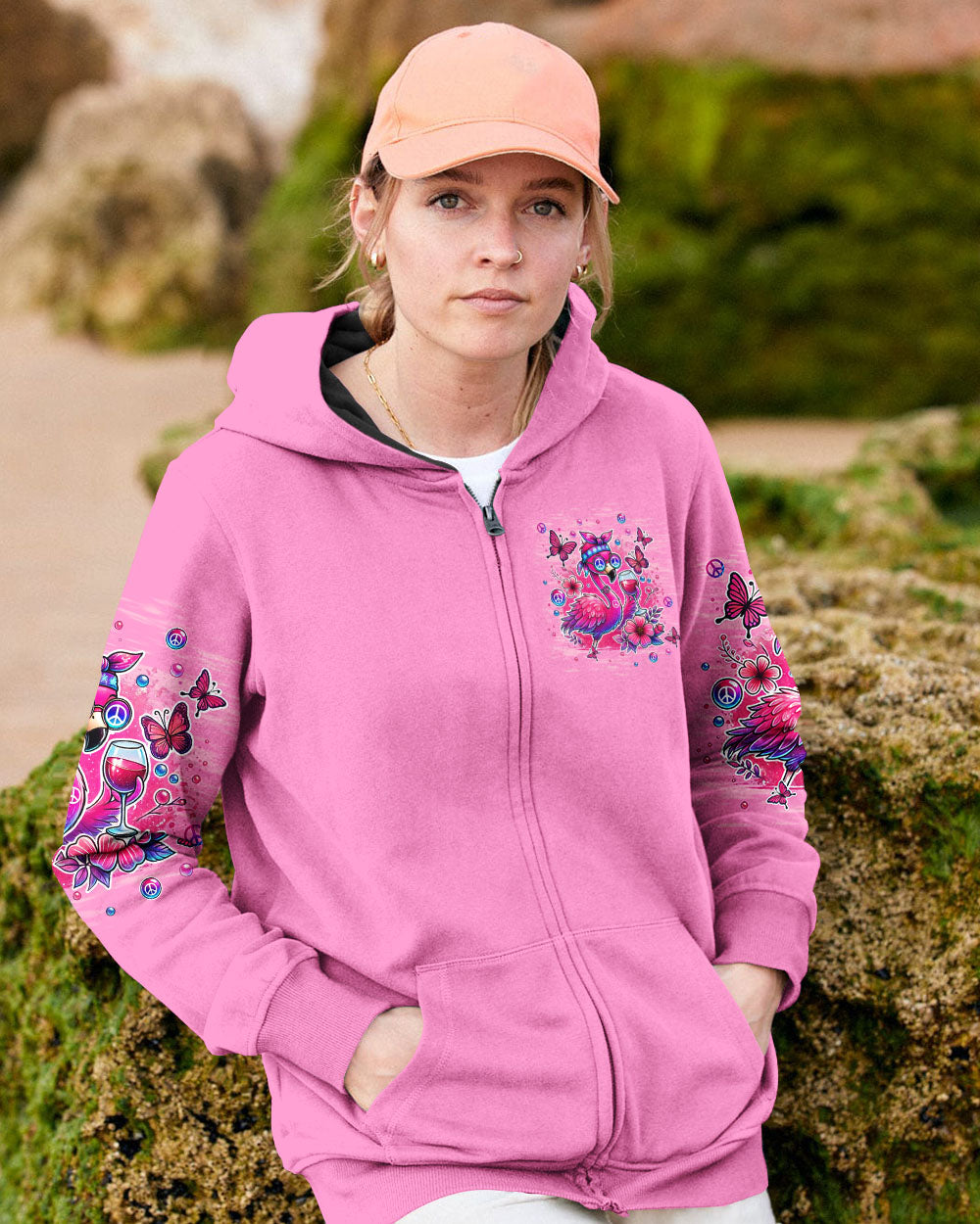 PRETTY IN PINK FLAMINGO ALL OVER PRINT - TLPQ2507242