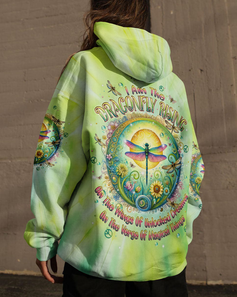 I AM THE DRAGONFLY RISING TIE DYE ALL OVER PRINT - TLPQ2604244