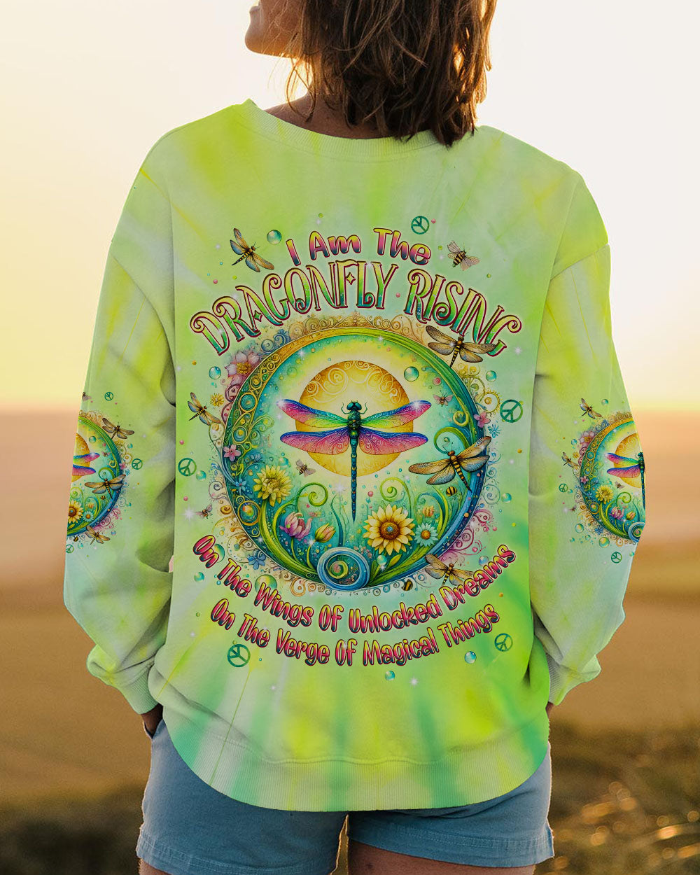 I AM THE DRAGONFLY RISING TIE DYE ALL OVER PRINT - TLPQ2604244