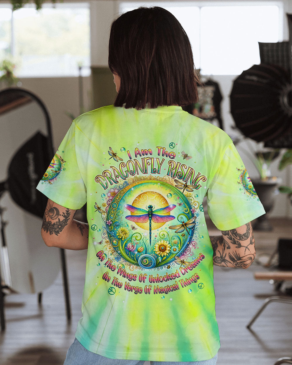 I AM THE DRAGONFLY RISING TIE DYE ALL OVER PRINT - TLPQ2604244