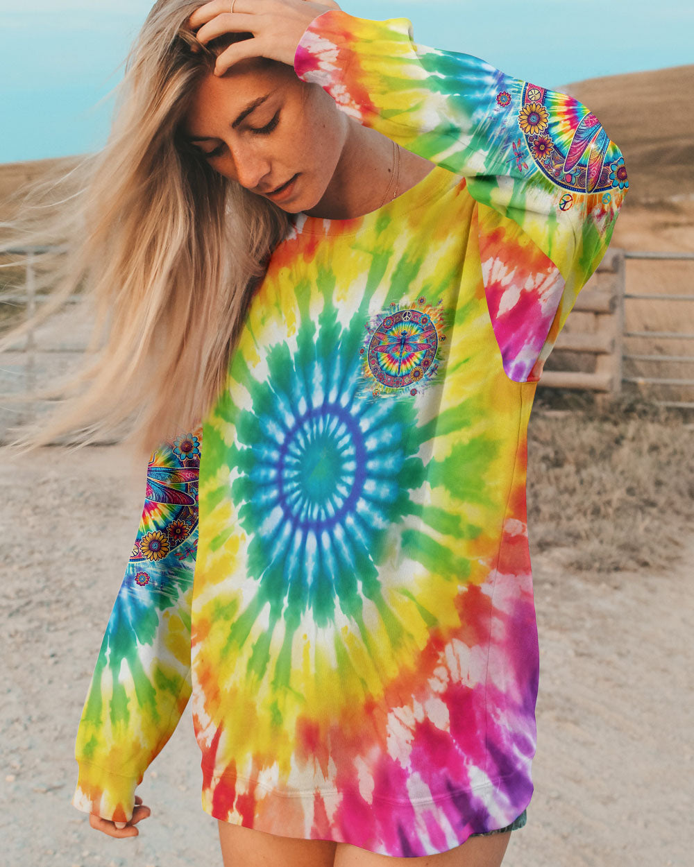 JUST BELIEVE DRAGONFLY TIE DYE ALL OVER PRINT - TLPQ2808242