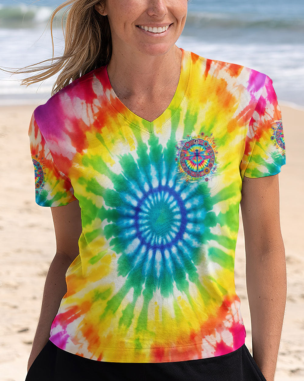 JUST BELIEVE DRAGONFLY TIE DYE ALL OVER PRINT - TLPQ2808242